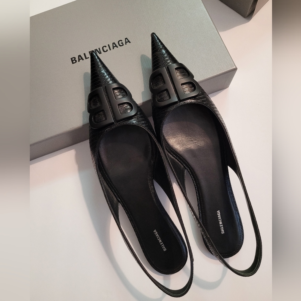 Balenciaga Knife Slingback Flats - Picture 1 of 7